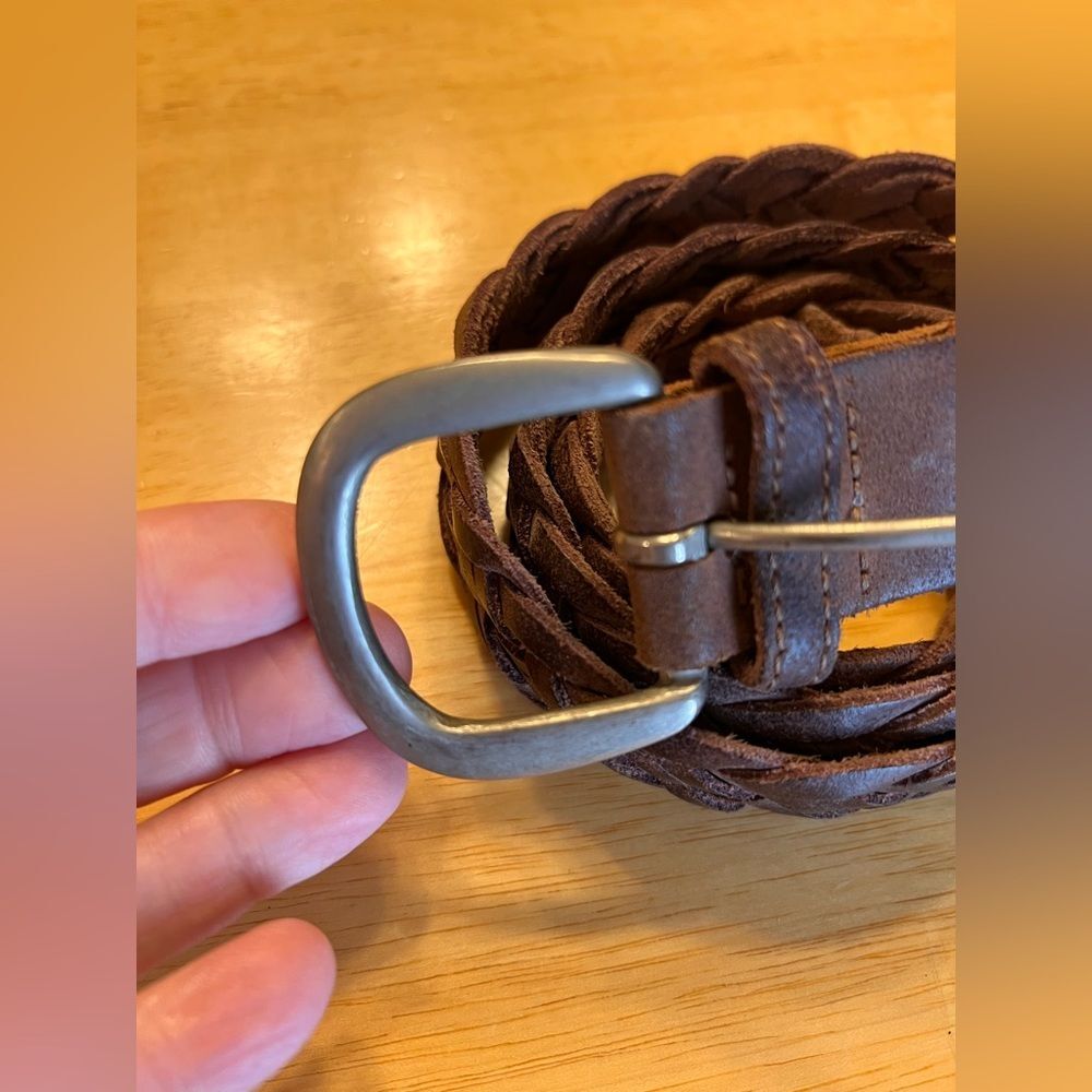 Women's Braided Leather Belt - Brown Unisex 38 inch full boho coastal cowgirl - Picture 2 of 16